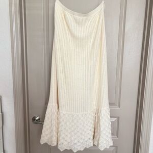 Vintage Wool Cream Knit Skirt
